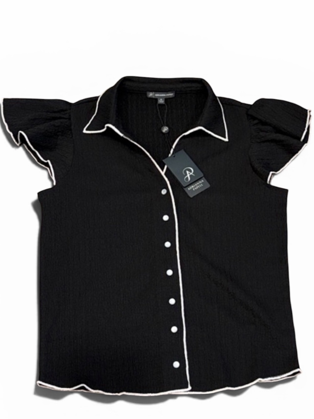 Adrianna Papell Black Top with White Trim